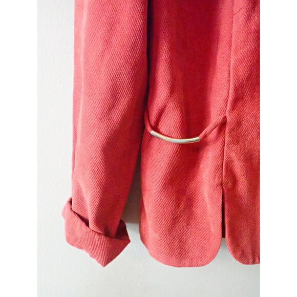 Perceptions New York Blazer Orange Gold Embellishments Size 8 Tweed - Picture 3 of 11